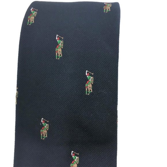 FLYING SCOTSMAN Navy Blue Necktie Tie Polo Player - Picture 5 of 5